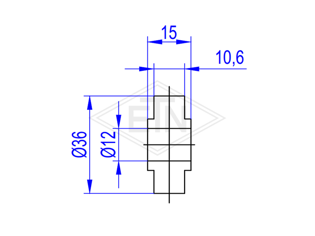 Rol PA6 ø 36/19/12 x 10,6/15 mm
