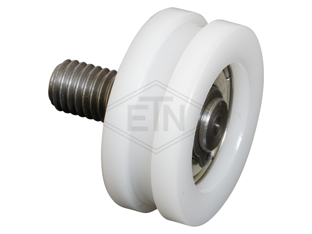 Rol voor retractable skate PA6G ø 30/27/M8 x 12 mm, as M8 centrisch