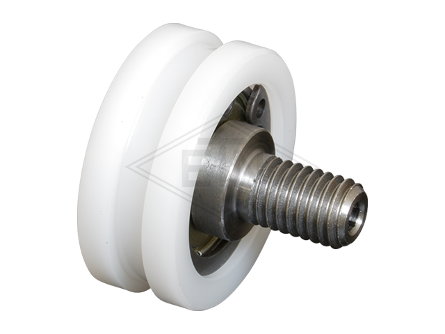 Rol voor retractable skate PA6G ø 30/27/M8 x 12 mm, as M8 centrisch