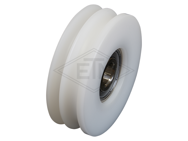 Deurrol POM ø 65/55/12 x 21 mm, met rond groef (art. 456242-S)