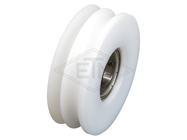 Deurrol POM ø 65/55/12 x 21 mm, met rond groef (art. 456242)