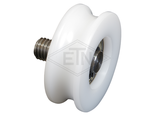 Tegenrol POM ø44/37/M10 x 16 mm, as excentrisch M10 buiten schroefdraad