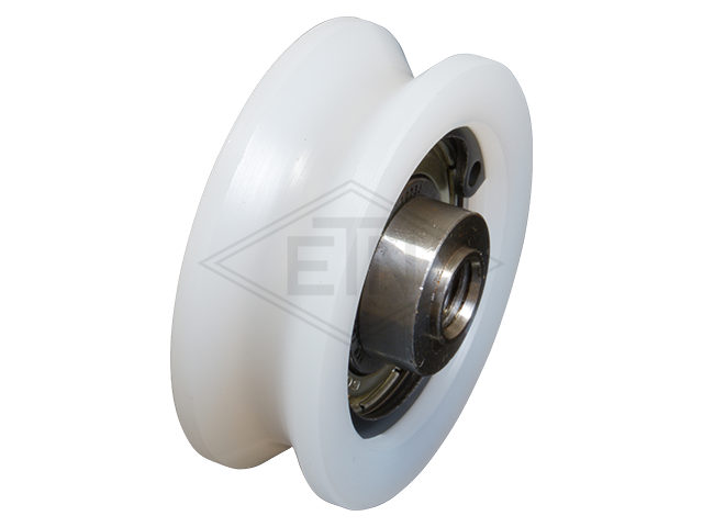 Deurrol PA6 ø 46/38/M8 x 16 mm, as centrisch M8 binnen schroefdraad