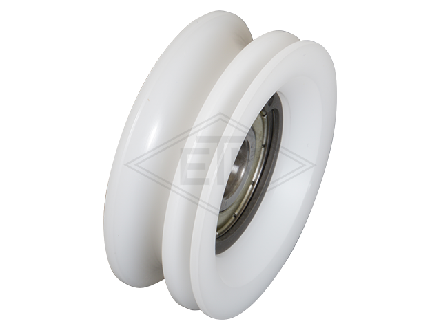 Deurrol PA6 ø 50/40/10 x 18 mm, groef voor kabel zonder as