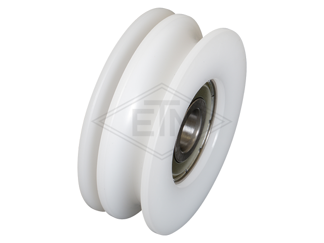 Deurrol PA6 ø 50/40/10 x 18 mm, groef voor kabel zonder as