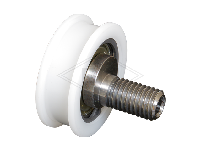 Deurrol PA6G ø 43/38/12 x 15,5/10,5 mm, met excentrisch as M 12