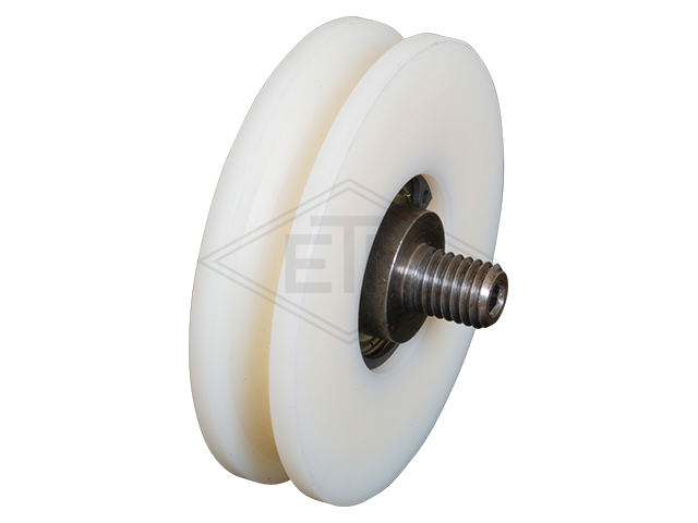 Deurrol PA6G ø 70/60/M10 x 16,5 mm, as centrisch M10 buiten schroefdraad