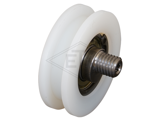 Deurrol POM ø 49,5/40/M10 x 15 mm, as excentrisch M10 buiten schroefdraad