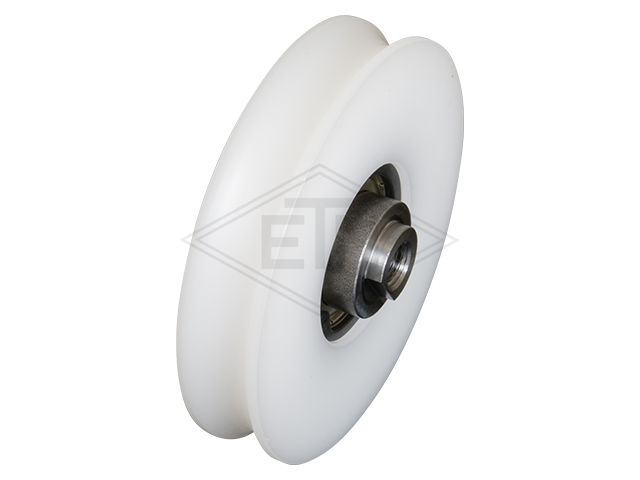 Deurrol POM ø 76/70/15 x 15 mm, as centrisch M8 binnen schroefdraad