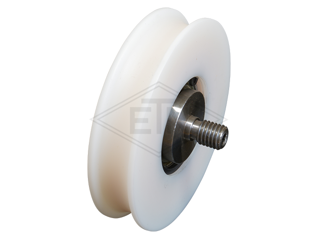 Deurrol PA6G ø 85/76/M10 x 19 mm, as centrisch M10 buiten schroefdraad