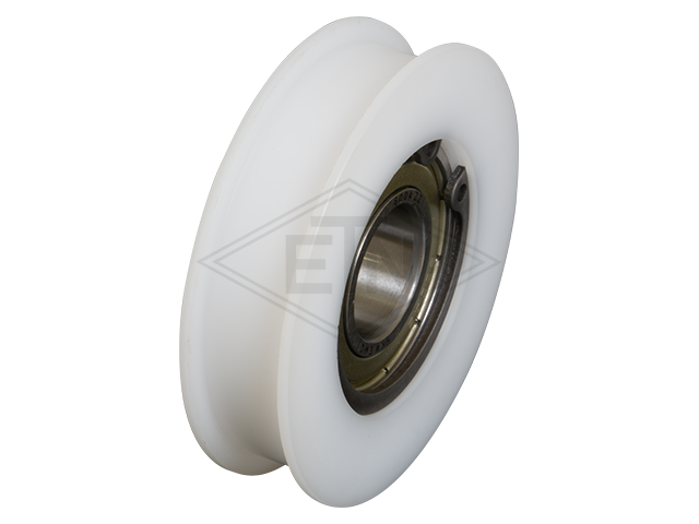 Deurrol POM ø 70/63/20 x 17,6/14 mm, 2 x shim ringen ø 20/28 x 1,0 und 0,5 mm