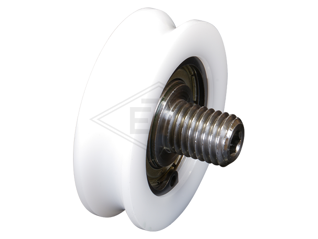 Deurrol POM ø 48/42/M12 x 14 mm, as centrisch M12 buiten schroefdraad