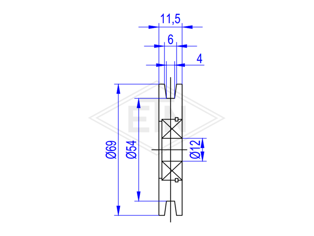 Kabelrol PA6 ø 69/54/12 x 11,5 mm