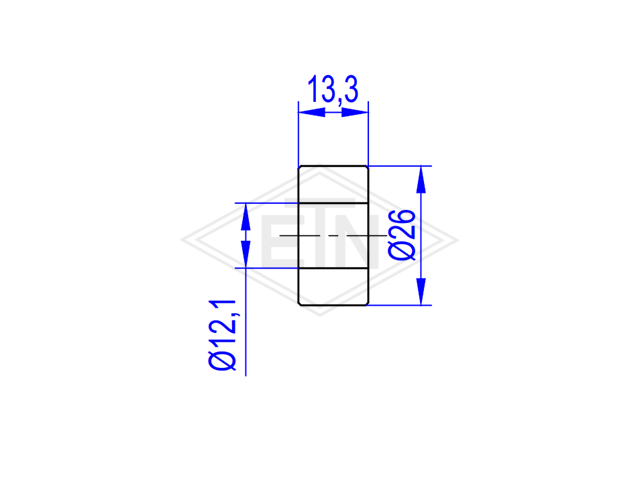 Tegen pressure rol PA6, ø 26/12,1 x 13,3 mm