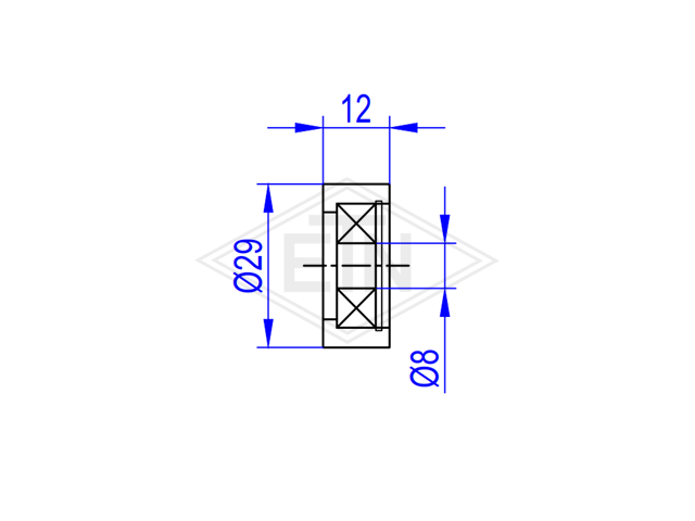 Tegenrol PA6G ø 29/8 x 12 mm