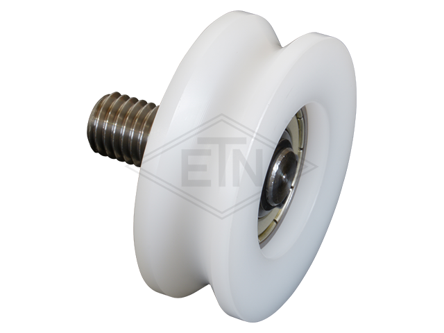 Deurrol PA6 ø 44/37/M10 x 15,5 mm, as centrisch M10 buiten schroefdraad