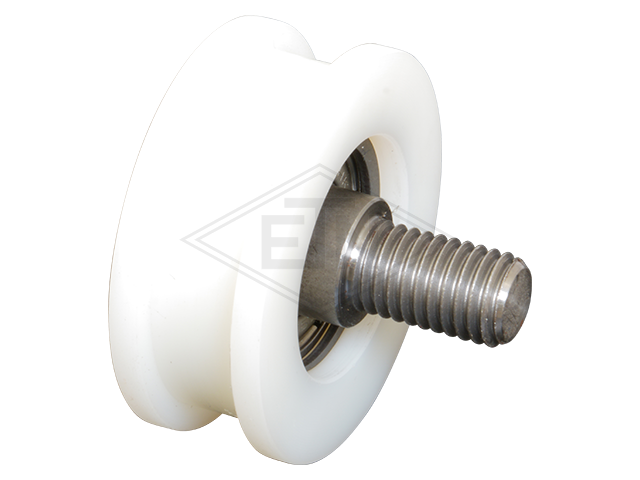Deurrol PA6 ø 44/37/M10 x 15,5 mm, as centrisch M10 buiten schroefdraad