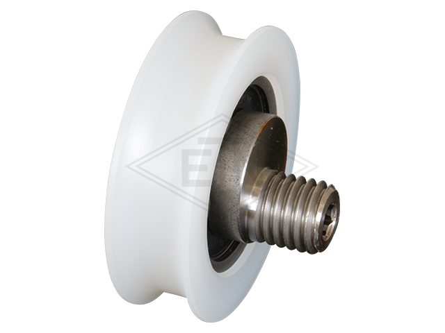 Tegenrol PA6 ø 48/42/M12 x 14 mm, as excentrisch M12 buiten schroefdraad