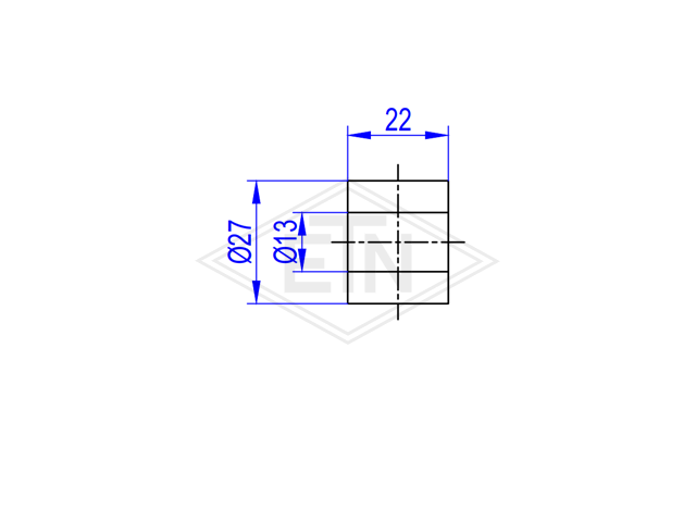 Bout rol POM ø 27/13 x 22 mm