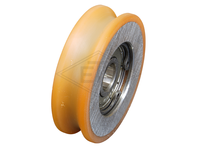 Deurrol VSL ø 56/12 x 16 mm, VU93°/ steel-core, borgring