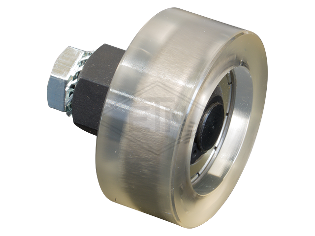 Carrier rol ø 40/10 x 17 mm, snap ring as SW17/M8, lock ring zeskant bouten M8 x 10 mm
