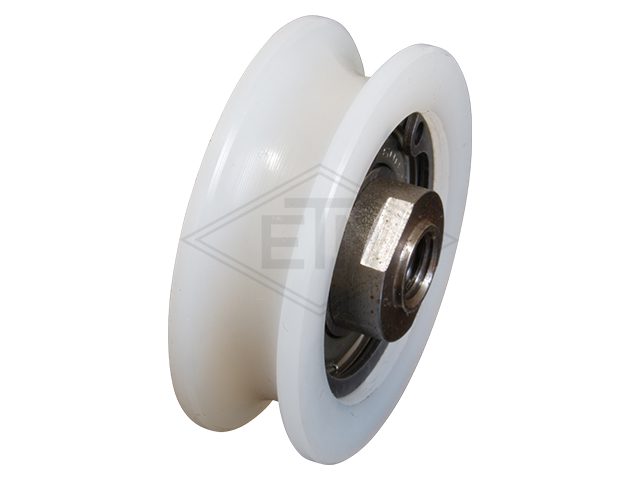 Deurrol PA6 ø 46/36/M8 x 15 mm, as centrisch M8 binnen schroefdraad