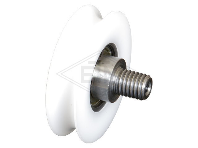 Deurrol POM ø 50/42/M10 x 12 mm, as centrisch M10 buiten schroefdraad