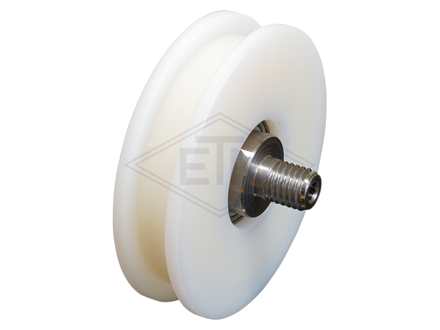 Deurrol POM ø 70/60/M10 x 17/10,2 mm, as M10 centrisch buiten schroefdraad