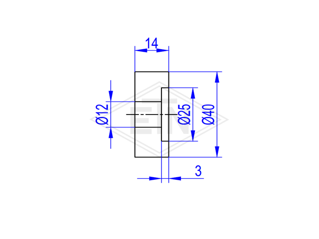 Carrier rol PA6 ø 40/25/12 x 14/11 mm