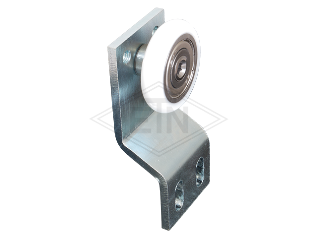 Deur steun 86 x 40 x 25/4 mm, cranked, rol ø 40 mm POM, console verzinkt high 91 mm, geschikt voor Schindler-door QKS8