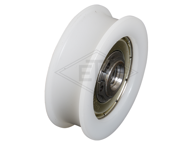 Rol POM ø 41/36/M8 x 14/11 mm, as excentric M8 binnen schroefdraad