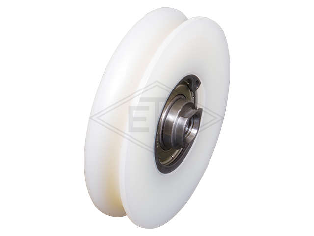 Rol POM ø 41/36/M8 x 14/11 mm, as excentric M8 binnen schroefdraad