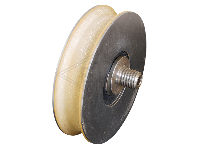 Deurrol VSL ø 86/76,5/M12 x 20,5 mm, steel-core, excentrisch as M12 buiten schroefdraad