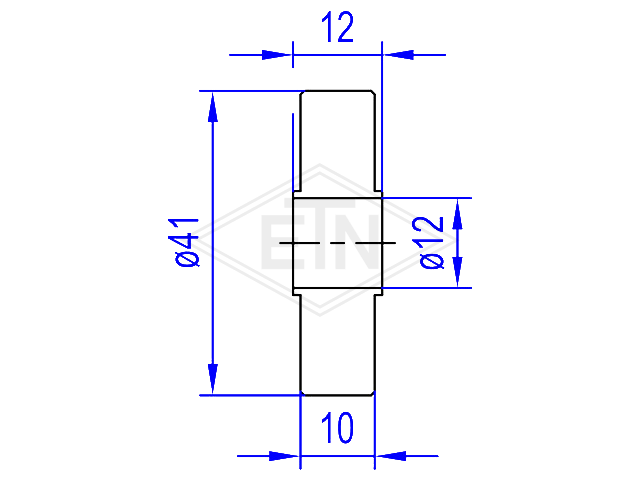 Carrier rol PA6 ø 41/12,1 x 10/12 mm, zonder ball-bearing