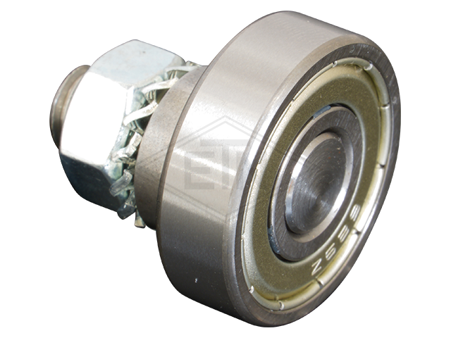 Tegenrol ø 26/M8 x 27/8 mm, met excentric as M8 buiten schroefdraad en montage materiaal