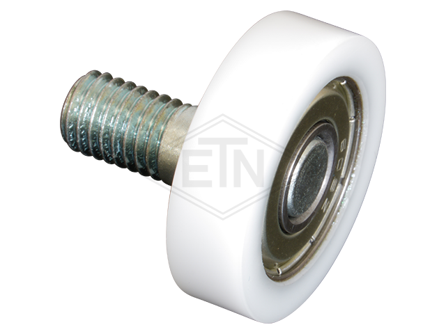 Tegenrol PA6 ø 28/M8 x 25/8 mm, as verzinkt M8 buiten schroefdraad
