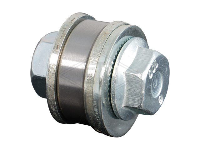 Tegenrol ø 22/M8 x 7 mm, Rip-screw M8 x 20, 3 x ring ø 8,4 mm, moer M8