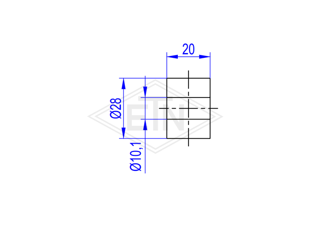 Hook bout rol PA6 ø 28/10 x 20 mm