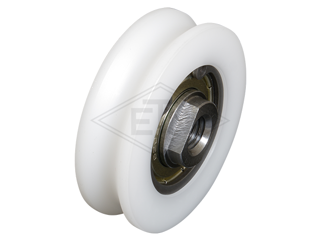 Deurrol POM ø 56/48,5/M10 x 16 mm, centrisch as M10 binnen schroefdraad voor heavy loads