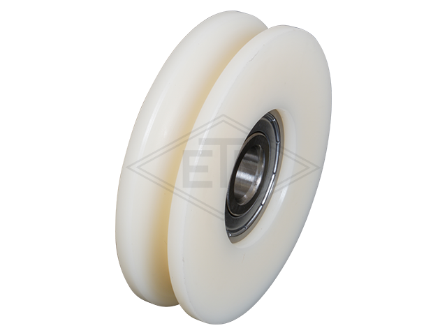 Deurrol PA6G nature ø 65/55/12 x 16 mm, rond moer voor high loads (heavy deuren)