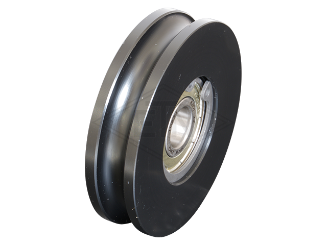 Deurrol PA6G zwart ø 65/55/12 x 16 mm, rond moer voor higher loads (medium heavy deuren)