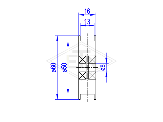 Belt rol PA6G ø 60/50/8 x 16 mm
