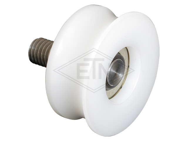 Deurrol PA6G ø 36/30/M8 x 15 mm, excentrisch as M8 buiten schroefdraad