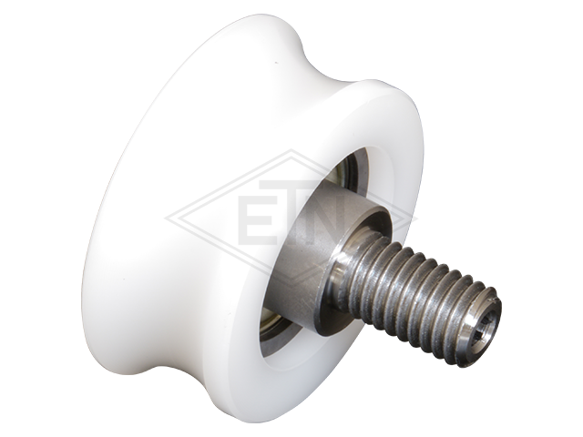 Deurrol PA6G ø 36/30/M8 x 15 mm, excentrisch as M8 buiten schroefdraad