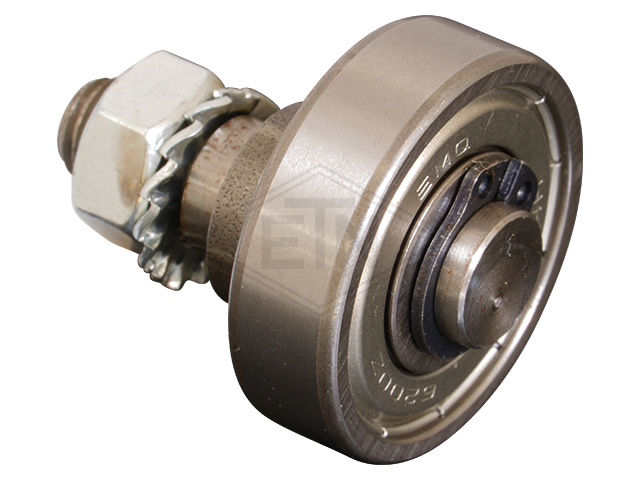 Tegenrol staal ø 30/10/M8 x 35/9 mm, met excentric as tooth veerring en moer