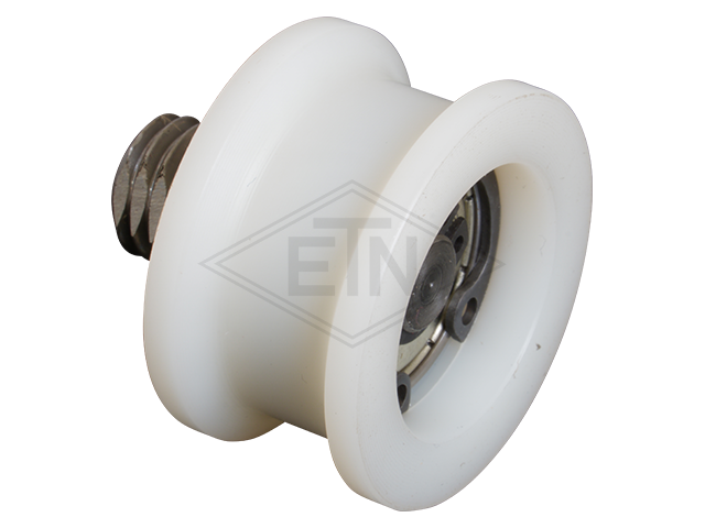 Tegenrol PA6G ø 34/27,6/M12 x 19,4 mm, as centrisch M12 buiten schroefdraad