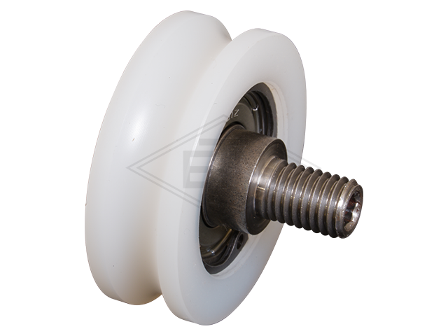 Deurrol PA6 ø 48/42/M10 x 16 mm, as centrisch M10 buiten schroefdraad