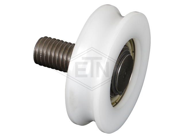 Deurrol PA6 ø 48/42/M12 x 14 mm, as centered M12 buiten schroefdraad schroefdraad lengte 25 mm