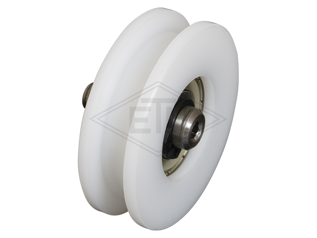 Deurrol POM ø 49,5/40/M8 x 15 mm, as centrisch M8 buiten schroefdraad