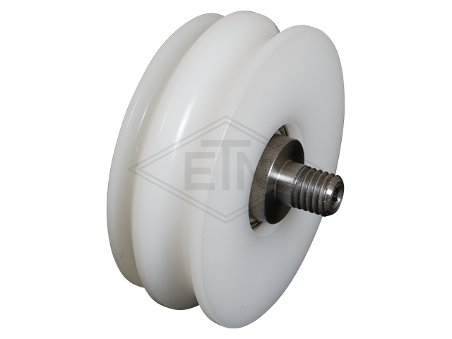 Deurrol PA6G ø 70/61,5/M10 x 25 mm, as M10 centrisch buiten schroefdraad